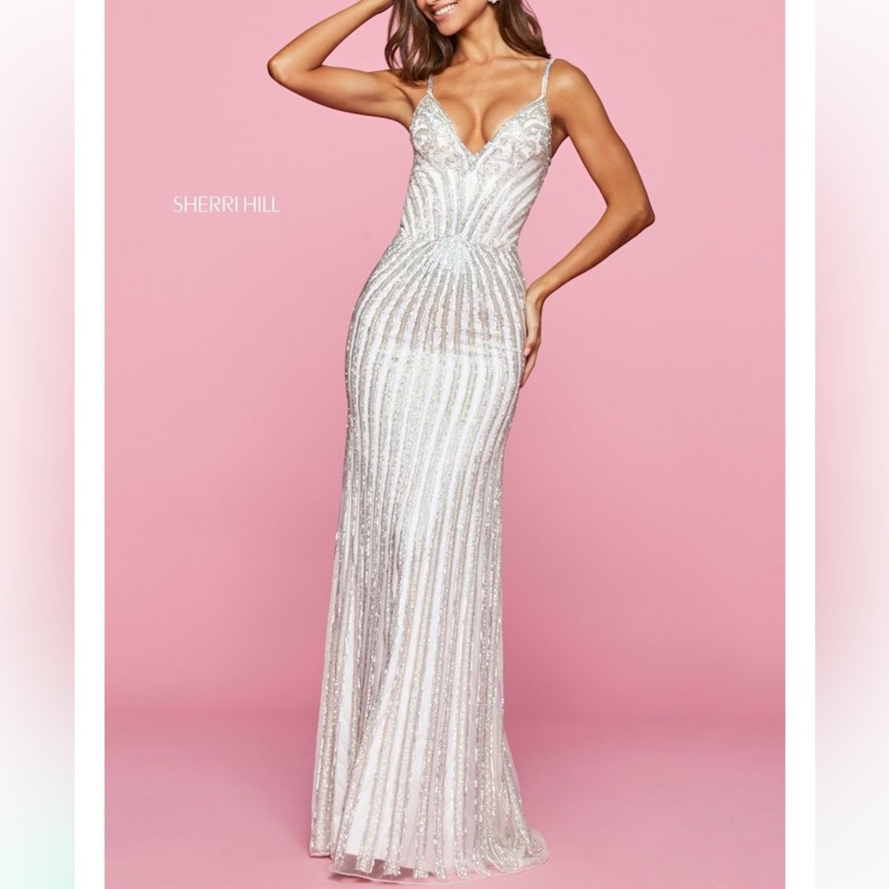 White Sherri Hill dress - Picture 4 of 10